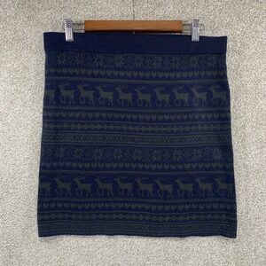 New VTG Y2K G21 Sweater Mini Skirt XL Christmas Fair Aisle Deer Cottage Core